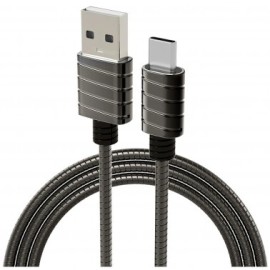 STAINLESS STEEL CHARGE & SYNC USB-C™ TO USB-A CABLE, 4FT