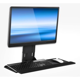 Mount-It! Monitor and Keyboard Wall Mount, Height Adjustable Standing VESA Keyboard Tray, 25 Inch Wide Platform With Mouse Pad (MI-7915)