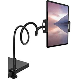 Gooseneck Tablet Mount Holder for Bed - Lamicall Flexible Tablet Arm Clamp for Bed