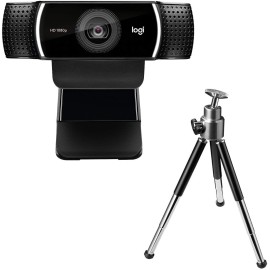 Logitech C922 Pro Stream Webcam, HD 1080p/30fps or HD 720p/60fps Hyperfast Streaming, Stereo Audio, HD light correction, Autofocus, For YouTube, Twitch, XSplit, PC/Mac/Laptop/Macbook/Tablet