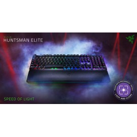 Razer Huntsman Elite: Opto-Mechanical Switch - Multi-Functional Digital Dial & Media Keys - Leatherette Wrist Rest - 4-Side Underglow - Gaming Keyboard