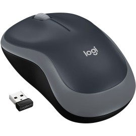 Logitech M185 - Mouse - optical - 3 buttons - wireless - 2.4 GHz - USB wireless receiver - swift gray