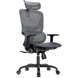 HUANUO Ergonomic Mesh Office Chair, B0D2MVMHZW High Back Desk Chair with Adjustable Lumbar Support, Armrests, Rocking Tilt, Mesh Computer Gaming Chair, Reclining Comfy Home Office Chair