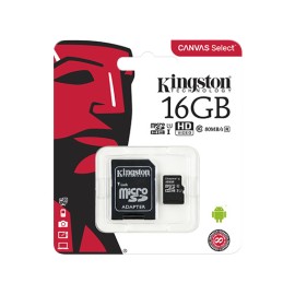 Kingston 16GB microSDHC Canvas Select 80R CL10 UHS-I Card