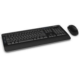 Microsoft 3050 Wireless Desktop 3050 - Keyboard and mouse set - wireless - 2.4 GHz - QWERTY - US - black