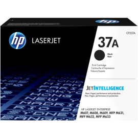 Original HP 37A Black Toner Cartridge | Works with HP LaserJet Enterprise M607, M608, M609 Series, HP LaserJet Enterprise MFP M631, M632, M633 Series | CF237A