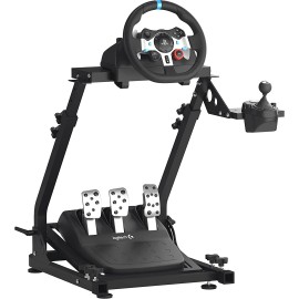 GT OMEGA Racing Wheel Stand for Logitech G920 G29 G923 Driving Force Gaming Steering Wheel, Pedals & Gear Shifter Mount V1, PS4, Xbox, Ferrari, PC - Foldable, Tilt-Adjustable