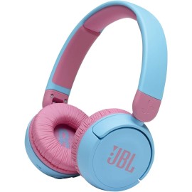 JBL JR310BT Ultra Portable Kids Wireless On-Ear Headphones with Safe Sound, Built-In Mic, 30 Hours Battery, Soft Padded Headband and Ear Cushion - Blue, JBLJR310BTBLU