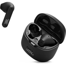 JBL Tune Flex True Wireless Noise Cancelling Earbuds, Pure Bass, ANC + Smart Ambient, 4 Microphones, 32H of Battery, Water Resistant & Sweatproof, Comfortable Fit Black, JBLTFLEXBLK, Standard