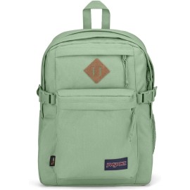 JanSport Main Campus FX Backpack - Travel, or Work Bookbag w 15-Inch Laptop Pack with Leather Trims, Loden Frost