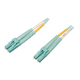 Tripp Lite N820 Series 10 Gb/100 Gb Duplex Multimode Lc/Lc Fiber Patch Cable, Aqua, 10-Ft. Cord