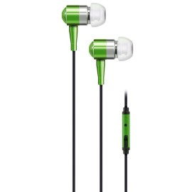 At&T Eba01-Grn In-Ear Wired Stereo Earbuds With Microphone (Green)