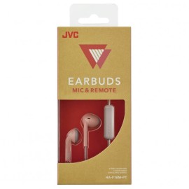 JVC Retro In-Ear Wired Earbuds with Microphone (Pink)