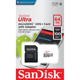 SanDisk 64GB Ultra UHS-I microSDXC Memory Card with SD Adapter