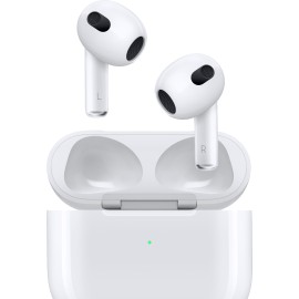 Apple AirPods (3rd Generation) Wireless Earbuds with Lightning Charging Case. Spatial Audio, Sweat and Water Resistant, Up to 30 Hours of Battery Life. Bluetooth Headphones for iPhone