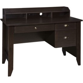 OneSpace Eleanor Executive Desk Wood Grain, Espresso