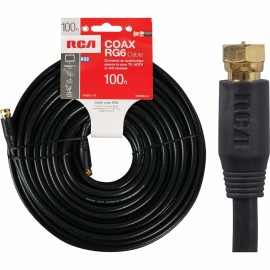 Rca Vhb6111r Rg6 Coaxial Cable (100ft - Black)