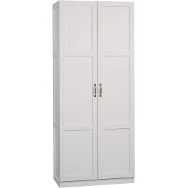 Sauder Select Storage Cabinet, L: 29.61" x W: 16.02" x H: 71.50", Soft White finish