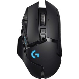 Logitech G502 Lightspeed Wireless Gaming Mouse, Hero 25K Sensor, 25,600 DPI, RGB, Adjustable Weights, 11 Programmable Buttons, Long Battery Life, POWERPLAY-Compatible, PC/Mac